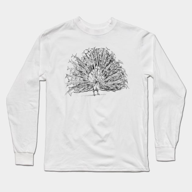 Peacock Print Long Sleeve T-Shirt by rachelsfinelines